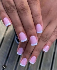 Acrylic Pink And White Nails, Pink And White Nail Designs, Nails Pink And White, Do It Yourself Nails, Pink And White Nails, Pink White Nails, Pink Tip Nails, White French Nails, Pink French Nails