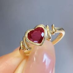 Please visit my shop to explore more unique items. https://lalunestonejewelry.etsy.com There are lots more unique items in ruby section. Feel free to visit and explore! https://www.etsy.com/ca/shop/LaLuneStoneJewelry?ref=shop-header-name&listing_id=1741588646&from_page=listing&section_id=40560158 I promise that every stone in my shop is completely natural and untreated! Ruby is a precious gemstone that is the birthstone for the month of July. It is known for its stunning deep red color and is co Ruby Engagement Ring Gold, Gold Ruby Ring, Engagement Ring Gold, Ruby Ring Gold, 40th Wedding Anniversary, Ruby Engagement Ring, Stylish Rings, Big Rings, Ring Art Deco