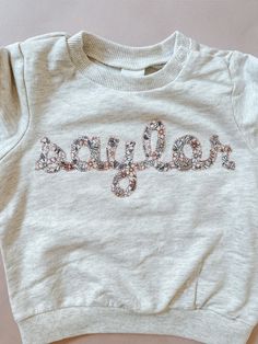 Cotton T-shirt With Letter Embroidery For Birthday, Personalized Cotton T-shirt For Fall, Birthday Crew Neck T-shirt With Embroidered Text, Birthday Embroidered Text T-shirt With Crew Neck, Embroidered Cotton Top For Birthday, Embroidered Crew Neck Birthday T-shirt, Embroidered Crew Neck T-shirt For Birthday, Embroidered Crew Neck Top For Birthday, Custom Embroidery Crew Neck Top For Birthday