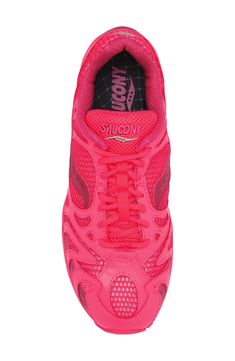 Engineered for achieving goals, this running shoe fuses cushioning, support and rebound technologies to help deliver performance at any speed or distance. Leather and textile upper/synthetic lining/rubber sole Imported Sporty Scratch-resistant Pink Running Shoes, Pink Moisture-wicking Running Shoes For Errands, Sporty Pink Scratch-resistant Running Shoes, Pink Non-slip Running Shoes, Pink Lace-up Running Shoes With Ortholite Insole, Festival Must Haves, Prom Shopping, Pink Fits, Valentino Shoes