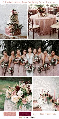 a collage of photos showing different types of wedding flowers and bridesmaid's bouquets