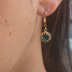 Gold filled dangle earrings with deep emerald green pendants.  Beautiful, clean vintage style emerald jewelry. All my jewelry are packed in an elegant gift box. If you want to give it as a gift you can specify the address and I'll be happy to send it on your behalf. Please check the shop policies: https://www.etsy.com/shop/amitvtamar/policy Classic Green Earrings With Ear Wire, Elegant Green Jewelry With Lever Back Ear Wires, Classic Green Drop Earrings, Emerald Drop Earrings Gift, Emerald Drop Earrings As A Gift, Emerald Drop Earrings For Gifts, Gift Drop Emerald Earrings, Emerald Earrings For May Birthstone, Vintage Green Jewelry For Everyday