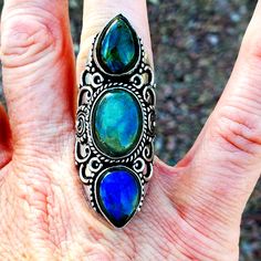 Brand New Handmade Labradorite Silver Statement Ring. Size 7 925 Stamped New To Poshmark? Use Referral Code Kimberlyn222 To Receive $10. Nickel-free Labradorite Jewelry, Eilat Stone, Eilat, Marcasite Ring, Statement Ring Silver, Chain Extenders, Silver Frame, Ring Size 7, Adjustable Ring