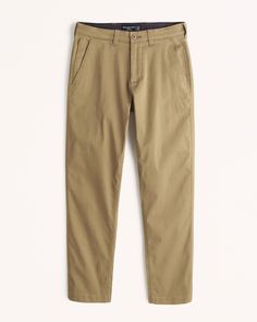 Men's 90s Straight Modern Chino | Men's Bottoms | Abercrombie.com Straight Relaxed Fit Pants For Everyday, Everyday Straight Relaxed Fit Pants, Everyday Relaxed Fit Straight Pants, Classic Mid-rise Chinos With Five Pockets, Tapered Cotton Cargo Pants For Fall, Casual Mid-rise Workwear Chinos, Casual Mid-rise Chinos For Work, Casual Straight Fit Bottoms For Everyday, Straight Pants For Everyday Spring Wear