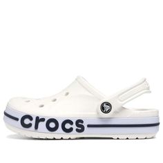 Crocs Bayaband Clog Beach Clog White 205089-126 (Unisex) White Breathable Sports Clogs, Sporty White Clogs For Sports, White Sporty Clogs For Sports, Sporty Clogs With Arch Support For Sports, White Synthetic Clogs, Sporty White Synthetic Clogs, White Synthetic Functional Clogs, Classic White Clogs With Cushioned Footbed, Sports White Clogs With Cushioned Footbed