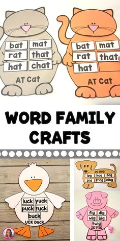 word family crafts for kids to make with the cat and dog theme in this book