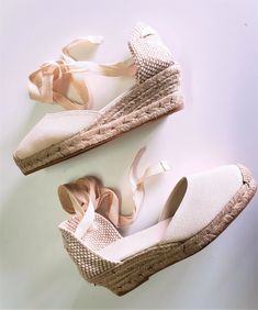 "Lace up, rope sole espadrille PUMP wedges (5cm heels = 1.97 inches) in IVORY with reinforcement stitching in the front. Antislippery soles covered with rubber. In order to prevent the fraying of the ribbons, the ribbon ends are glued, what makes a quite nice closing (see last pic for details). The comfiest wedge for walking! 👣 🦋 VEGAN SHOES, animal friendly & sustainable. Eco friendly. Jute fiber has excellent insulating properties and low thermal conductivity. It is environmentally friendly, Comfy Wedges, Ribbon Ends, Wedge Espadrilles, Wedge Pumps, Shape Of You, Vegan Shoes, Espadrilles Wedges, Espadrilles, Wedges