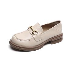 W105-6 Low Heel Outdoor Leather Loafers: Women's Casual Shoes - Touchy Style . British Elegance, Women's Casual Shoes, Shoes Retro, Leather Loafer Shoes, Slip On Loafers, Spring Style, Shoes Casual, Casual Shoes Women, British Style