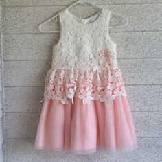 Little Girls Formal Dress For Special Occasion. Colors Are Cream And Peach. Skirt Has Multiple Layers To Make Fluffy. Dress Is New With Tags Sleeveless Princess Dress With Lace Trim, White A-line Princess Dress For Spring, Spring White Princess Dress With Lace Trim, White Princess Dress For Summer Dress-up, White Sleeveless Princess Dress With Lace Trim, Sleeveless White Princess Dress With Lace Trim, Cute White Dress For Dress-up Occasion, White Princess Dress For Spring Dress-up, White Fitted Princess Dress For Spring