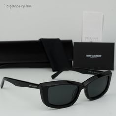 Brand New Saint Laurent Sl658 001 Black Rectangle Unisex Sunglasses 100% Authentic & Brand New! Same/Next Day Free Shipping! No Offers Accepted. Final Price! Don't Miss Out, Shop Now! Brand: Saint Laurent Model Number: Sl658 / Sl658 Color Code: 001 Gender: Unisex Frame Shape: Rectangle Frame Color: Black Frame Material: Recycled Acetate Frame Type: Full Rim Lens Color: Black Lens Material: Bio Nylon Uv Protection: Category 3 Size: 54x17x145 100% Uv Protection. Made In Italy Full Retail Saint Lau Classic Rectangular Sunglasses For Evening, Modern Rectangular Sunglasses For Evening, Saint Laurent Accessories, Rectangle Frame, Black Rectangle, Unisex Sunglasses, Glasses Case, Colored Sunglasses, Color Code