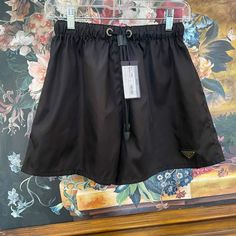 Never Worn! Perfect Condition With Tags. Size 38 (Equivalent To A Size Small) Designer Black Bottoms For Spring, Luxury Black Short Bottoms, Prada Shorts, Limited Time, Prada, Womens Shorts, Tags, Black, Color