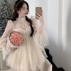 Korean Fashion Prom Party Dress Sexy Dress Women Long Sleeve Etsy Korean Outfits Dresses, Party Dress Night Club, Korean Party Dress, Dresses Korean Style, Casual Attire For Women, Prom Dresses Yellow, Puff Dress, Garden Party Dress, Work Place