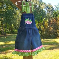 Bizi Bodi Size 5 New! Denim Overall Ruffle Shorts Denim Overall Shorts With Green Gingham And Pink Polka Dot Ruffles Strawberry Embroidered On Bib No Poshmark Account? No Problem! Create An Account Today & Use My Code, Poshingpeach For $10 Off Your First Purchase! Effective Immediately When You Sign Up! Hf11* Strawberry Shortcake Costume, Old Navy Overalls, Denim Overall Shorts, Carhartt Overalls, Cotton Overalls, Kids Overalls, Denim Overalls Shorts, Girls Overalls, Baby Jeans