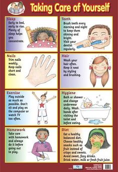 a poster with instructions on how to take care of your child's teeth and hands