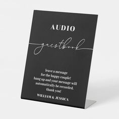 a black and white greeting card with the words, audio grateful