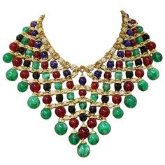 Carlo Zini Multicolored Boules Necklace For Sale at 1stDibs Multicolor Jeweled Necklaces With Round Beads, Multicolor Jeweled Beaded Necklace For Party, Multicolor Party Necklaces With 17 Jewels, Luxury Multicolor Beaded Jewelry, Multicolor Crystal Jewelry For Evening, Luxury Multicolor Round Bead Jewelry, Multicolor Multi-stone Jewelry For Evening, Elegant Multicolor Beaded Necklace With Jewels, Elegant Multicolor Beaded Necklaces With Jewels