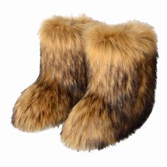 Olivia Mark - Snowy Style Boots with Thick Faux Fur and Waterproofing Boots Gefüttert, Fox Fur Boots, Fur Boots Women, Fluffy Boots, Fashionable Snow Boots, Fur Snow Boots, Raccoon Dog, Warm Snow Boots, Dog Skin