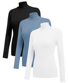 PRICES MAY VARY. Fabrics: The Basic Tee Shirts are made with breathable, stretchy, and skin-friendly ribbed materials.Super soft and elastic, lightweight and Comfortable to wear. Feature: Turtleneck Shirts for women, long sleeve shapes the perfect outline of your arms. These design elements add a touch of femininity and elegance, making this high neck tops for ladies a fashionable choice. Match for all styles: Ekoauer long sleeve thermal tops go well with denim bottoms, leggings, pants, skirts, Sleeve Shapes, High Neck Tops, Denim Bottoms, Tops For Ladies, Long Sleeve Layer, Going Out Shirts, Turtleneck Shirt, High Neck Top, Basic Tee