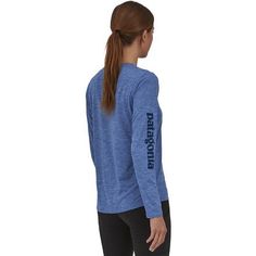 The Patagonia Capilene Cool Daily Graphic Long-Sleeve Shirt is the ultimate, do-it-all shirt for summer activities whether you're paddling out to catch some waves or heading out on a trail run. The recycled polyester fabric breathes well and dries quickly to keep you cool, and a Polygiene coating resists odors and keeps you smelling fresh after working hard. Upf 50+ Relaxed Fit Tops For Outdoor, Relaxed Fit Outdoor Tops Upf 50+, Relaxed Fit Outdoor Tops With Upf 50+, Upf 50+ Crew Neck Top For Outdoor Activities, Blue Long Sleeve Hiking Tops, Blue Long Sleeve Top For Hiking, Patagonia Long Sleeve Tops For Outdoor, Patagonia Blue Tops For Outdoor Activities, Casual Moisture-wicking Tops For Surfing