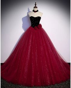 Get 10% off now! Buy stunning bling tulle ballgown formal party dress with flowers at cheap price online. Free stable shipping and pro custom service since 2009. Prom Dress A Line, Tulle Long Prom Dress, Burgundy Evening Dress, Graduation Dresses, Custom Size Dresses, فستان سهرة, Dress A Line, Beautiful Clothes, Ball Gown Dresses