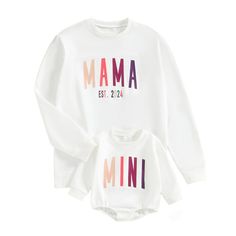 PRICES MAY VARY. Fabric: Mama and me matching outfits, and mom and daughter shirts are made of high-quality cotton blend, super soft, comfortable, skin-friendly, and breathable for your and baby's all-day wear. NOTE: Mommy and me matching sweatshirts are sold separately. If you need a set for mom and daughter or son, please add a women's size and a baby' size to your cart. Design: Mommy and me matching outfits are designed with Long sleeve, round neck, cute letters print sweatshirts. 'mama' and Mommy And Me Sweatshirt, Mama And Me Sweatshirts, Mom Daughter Matching Sweater, Mama Sweatshirt With Onsie, Momma And Mini Sweatshirts, Mom And Daughter Shirts, Mama And Mini Shirt, Mommy And Me Matching Outfits, Cart Design