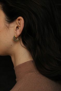 Understated hoop earrings cast from modified antique East African coins. Lightweight and perfect for day or night, these hoops appear either slim or bold depending on the angle. Available in recycled brass, solid sterling silver, gold vermeil or 14k yellow gold. Brass and sterling Shilling Hoops have sterling posts and backings, vermeil style is paired with 14k gold fill backings and the 14k gold Shilling Hoops have solid 14k posts and backings Approximately 20mm in diameter Kindly note our soli Timeless Brass Hoop Earrings, Vintage Small Hoop Earrings, Tarnish Resistant, Vintage Small Hoop Earrings Tarnish Resistant, The Angle, Gold Brass, Behind Ear Tattoo, Gold Vermeil, Gold Filled, Silver Gold