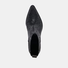 Introducing your go-to party bootie. SHADIE CRYSTAL is encrusted in crystals for the perfect amount of sparkle. Add some shine to all black dressy ensembles or elevate basic jeans. Textile Upper Recycled Synthetic Outsole Recycled Microsuede, Leather + Water-based Leather Alternative Lining Water-based Leather Alternative Sock 6.3" Shaft Height 10.2" Leg Circumference 2.2" Heel Height Imported Basic Jeans, Black Metallic, Black Booties, Bootie, All Black, How To Introduce Yourself, Heel Height, Sparkle, Crystals