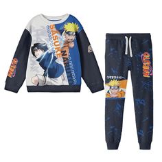 Gear up your little ninja with this officially licensed Naruto youth 2-piece sweatshirt and joggers set. The crew neck pullover features an oversized graphic of the epic showdown between Sasuke and Naruto, while the joggers showcase the iconic Naruto character and the series' title logo. Crafted from a cozy blend of 60% cotton and 40% polyester fleece, this set ensures maximum comfort and warmth. Whether they're practicing jutsus or just hanging out with friends, this Naruto sweatshirt and jogge Casual Long Sleeve Character Print Sets, Casual Long Sleeve Sets With Character Print, Sporty Cotton Sweatshirt With Character Print, Casual Fleece Sweatshirt With Character Print, Casual Long Sleeve Cartoon Print Set, Casual Long Sleeve Sets With Cartoon Print, Winter Cotton Sets With Character Print, Casual Character Print Sweatshirt For Loungewear, Casual Cotton Sets With Character Print