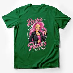 Punk Barbie Graphic Tee, Pink Hair Punk Rock Barbie T-Shirt, Women's Fashion Top, Unique Gift Idea Male T-Shirt Custom graphic T-Shirt.Customize your color Rock Barbie, Barbie Graphic Tee, Punk Barbie, Barbie Graphic, Barbie T Shirt, Nature Inspired Fashion, Penguin T Shirt, Graphic Print Shirt, Fashion Top