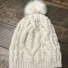 Nwot- Banana Republic Wool Blend Hat With Pom-Pom. Oatmeal Colored With White Faux Fur Pom. Smoke Free Home. Please See Photo For Additional Info. Oatmeal Color, White Faux Fur, Pom Pom Hat, Fur Pom Pom, Banana Republic, Wool Blend, Oatmeal, Accessories Hats, Faux Fur