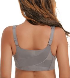 PRICES MAY VARY. X-shaped Back: Featured with criss-cross band, our posture bra pull your shoulder back gently and relieve the pain of your back and shoulder. Offer back support, improve your posture. Front Closure: Designed with front closure, you can put this posture bra on and take off handily. Convenient for post-surgical wearing or large chest women. Premium Material: Main Fabric: 89.2%polyamide,10.8%spandex. Mesh Y shaped front and back keep you cool all day. Appearance use jacquard patter Posture Bra, Posture Support, Improve Your Posture, Front Closure Bra, Comfy Bra, Bra Brands, Strapless Bandeau, Posture Correction, Lounge Lingerie