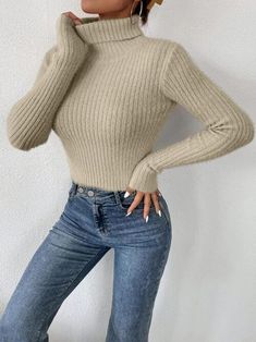 Experience comfort and style with the LGC Ribbed Turtleneck Long Sleeve Sweater. This luxurious knit sweater offers a flattering ribbed neck and soft, lightweight feel, making it perfect for any occasion. From casual wear to formal, this flattering and timeless sweater will have you looking and feeling your best! Features: Basic style Stretch: Slightly stretchy Material composition: 100% acrylic Care instructions: Machine wash cold. Tumble dry low. Imported Product measurements: S: front length Timeless Sweater, Ribbed Turtleneck Sweater, Turtleneck Long Sleeve, Denim Romper, Ribbed Turtleneck, Fashion 2024, Cool Sweaters, Dress With Cardigan, Basic Style