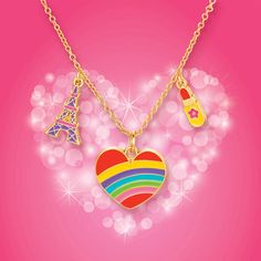 Spice up any outfit with the trio of charms in this whimsical necklace, sure to bring smiles and charm every time it's worn! Features a lobster claw clasp and is quality tested for hypoallergenic, nickel and lead free wear. Perfect for ages 5+. Multicolor Charm Necklaces With Removable Charms As A Gift, Multicolor Charm Necklace With Removable Charms As Gift, Gift Multicolor Charm Necklace With Removable Charms, Playful Charm Necklace With Dangling Charms For Gift, Playful Silver Charm Necklaces, Playful Dangle Necklaces With Charms, Playful Dangle Charms Necklace, Playful Dangle Charm Necklace, Playful Multicolor Jewelry With Removable Charms