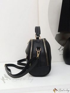 Bird in Bag - Square Zippered Solid Bag Dome Bag, Bird In Bag, Bag Bag, Black Color, Pu Leather, Zipper, Square, Leather, Pattern