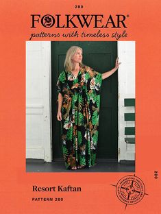 Resort Kaftan - by Folkwear Resort Kaftan, Modern Kaftan, Mexico Dress, Kaftan Pattern, Flannel Fashion, Diana Vreeland, Aprons Patterns, Vintage Vest, Vest Pattern