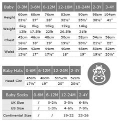 the size and measurements of a baby's diaper, which is also available in sizes