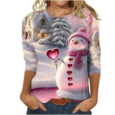 Patlollav Merry Christmas Ladies Tops Clearance,Womens Fashion Round Neck Long Sleeve T-Shirt Tops Shirt Jumper Dear customer Welcome to PATLOLLAV. We are a fashion store that has been operating on Walmart for many years. Our main products are female clothes, including dresses, shirts, blouses, bikinis, jackets, coats, sweaters, and so on. We are committed to building a female fashion gathering place to satisfy each customer. Therefore, we are willing to hear any suggestions from you, and bring Cute Winter Graphic Print Top, Holiday Pink Long Sleeve Tops, Pink Long Sleeve Holiday Top, White Crew Neck Blouse For Winter, Holiday Long Sleeve Tops As Gifts, Holiday Long Sleeve Tops As A Gift, White Winter Tops As Gift, White Winter Tops As Gifts, White Winter Tops For Gifts