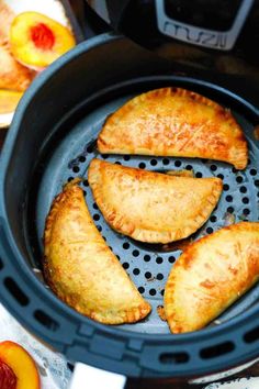 some food is cooking in an air fryer