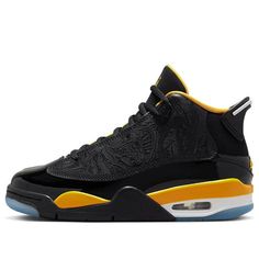 Retro Black Basketball Shoes For Streetwear, Retro Black Basketball Shoes With Round Toe, Retro Black Round Toe Basketball Shoes, Retro Black Sneakers For Sports, Black Low-top Sneakers For Sports Events, Yellow Fade-resistant Basketball Shoes For Streetwear, Yellow Basketball Shoes For Sports With Round Toe, Yellow Basketball Shoes With Round Toe, Retro Black Sneakers For Sports Events