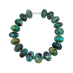 Sensational large Carved Natural Turquoise Beads Necklace inter-spaced with Sterling Silver rondelles, comprising nineteen turquoise rondelle shaped beads, each measuring approx. 32mm x 20mm, 35mm x 26mm, 36mm x 22mm etc… A show stopper that’s clearly perfect for dressing up your outfit! Rock Crystal Necklace, Vintage Turquoise Jewelry, Silver Ball Necklace, Silver Turquoise Jewelry, Turquoise Bead Necklaces, Statement Choker Necklace, Sterling Silver Flowers, Quartz Necklace, Fashion Jewelry Necklaces