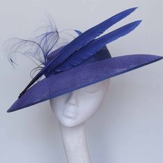 Royal blue sinamay hat trimmed with in tone feathers. An elegant hat, perfect for race days and weddings Made to order .  Processing time 3 weeks This hat can be made in other colours International shipping is via courier Royal Blue Fascinator, Mother Of The Bride Hats, Elegant Hat, Sinamay Hat, Blue Fascinator, Royal Ascot Hats, Mother Of Bride Outfits, Ascot Hats, Hat Wedding