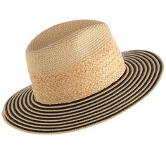 Ensure your face stays shaded this summer with Shiraleah's Armida Hat. Made from a natural paper straw base, this trendy beach hat features a chic black and white stripe design on the rim that can match any outfit. Pair with other items from Shiraleah to complete your look! Natural Paper, Trendy Beach, Scarf Hat, Beach Hat, Paper Straws, Sun Hat, Stripes Design, Lifestyle Brands, Sun Hats