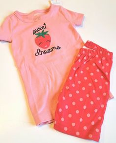 Gymboree Girls sz 2T Summer Strawberry Gymmies Pajamas NWT PJs Sweet Dreams pink