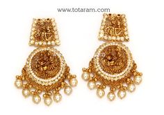 Temple Jewellery - 22 Karat Gold "Radhakrishna" Drop Earrings with Cz, Color Stones & Japanese Culture Pearls - 235-GER13736 - in 26.150 Grams for USD $2095.99. 
Made in India by Totaram Jewelers Online this product is in Gold - 22 Karat BIS Hallmark 916 KDM Gold  & is an excellent gift for Adult - Women. Ships fully insured with secured guaranteed delivery for free with your order over $250 from New Jersey USA & comes with 30 days exchange policy. 22k Gold Bridal Earrings For Festivals And Anniversaries, 22k Gold Bridal Earrings For Anniversary And Festivals, 22k Gold Chandbali Jhumkas For Anniversary, 22k Gold Traditional Jhumkas For Anniversary, Traditional 22k Gold Jhumkas For Anniversary, Gold Temple Jewelry Jhumkas For Anniversary, Gold Kundan Jhumkas For Anniversary, Heavy Gold Chandbalis For Anniversary, Gold Heavy Chandbalis For Anniversary