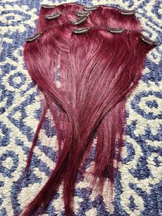 Ready to ship  Stunning brand new burgundy purple color  14  inch human hair clip in set 4 pc, instant results  so easy to apply yourself saving you money and time, instant results Item will ship within 48 hours of payment standard USPS with tracking Human Hair Clip Ins, Clip In Hair, Clip In Hair Extensions, Burgundy Color, Clip Ins, Purple Color, Hair Clip, Hair Extensions, Human Hair