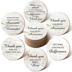 marble coasters with the words thank you for being awesome