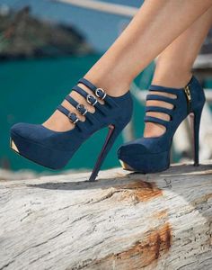 Blue High Heels, Muted Blue, Blue Heels, Gorgeous Shoes, Fabulous Shoes, Mua Sắm, Crazy Shoes