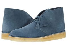 Clarks Desert Coal - Men's Shoes : Blue Suede : You can't beat a classic favorite, the Clarks Desert Coal lace-up chukka boot. It's made of leather or suede with a round toe and durable crepe outsole. Soft leather lining and cushioned OrthoLite footbed for optimal comfort. Imported. Measurements: Weight: 1 lb 4 oz Product measurements were taken using size 8.5, width D - Medium. Please note that measurements may vary by size. Weight of footwear is based on a single item, not a pair. Clarks Boots, Mens Chukkas, Men's Clarks, Chukka Boots Men, Black Chinos, Chukka Boot, Shoe Company, Shoes Blue, Boot Brands