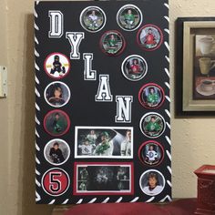 a black and white sign with pictures on it that says diy plan 5, surrounded by other sports related items