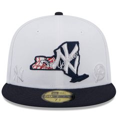 Switch up the look of your New York Yankees headwear with this State 59FIFTY hat from New Era. It features fiery New York Yankees graphics to highlight your local loyalty. Plus, the fitted construction ensures a perfect fit every time you wear this incredible cap. High Crown Flat bill with ability to curve Embroidered graphics with raised details Imported Wipe clean with a damp cloth Officially licensed Structured fit Six solid panels with eyelets Brand: New Era Contrast-color undervisor Materia Short Brim Fitted Hat For Baseball Season, Fan Gear Cap Hat, Navy Fan Gear Cap, Navy Cap For Fan Gear, Navy Cap For Streetwear, Navy Snapback Hat, Navy Flat Bill Hat For Baseball Season, Navy Flat Brim Baseball Cap, One Size, Navy Flat Brim Hat